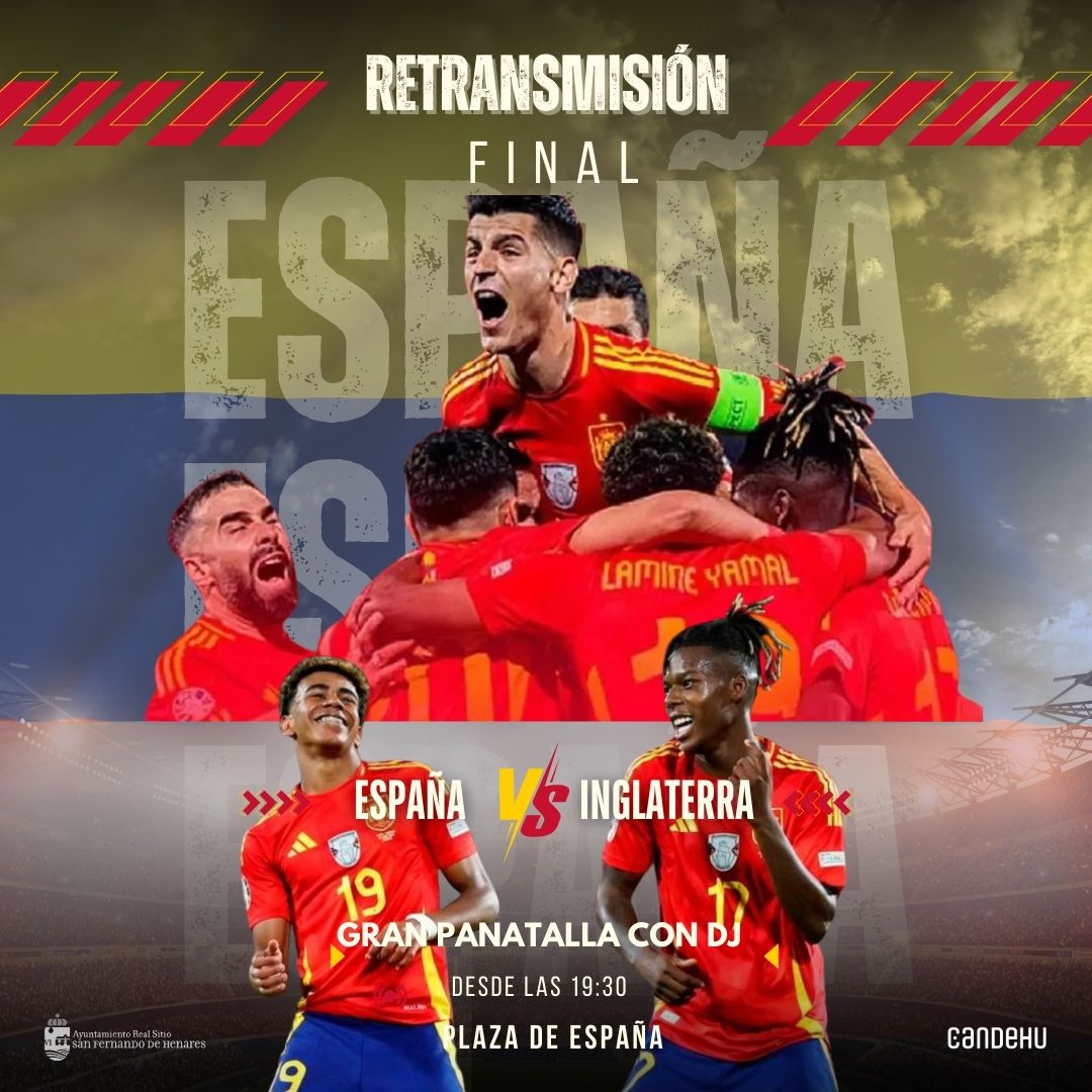 Retransmisión final eurocopa 2024 España Inglaterra en San Fernando de Henares